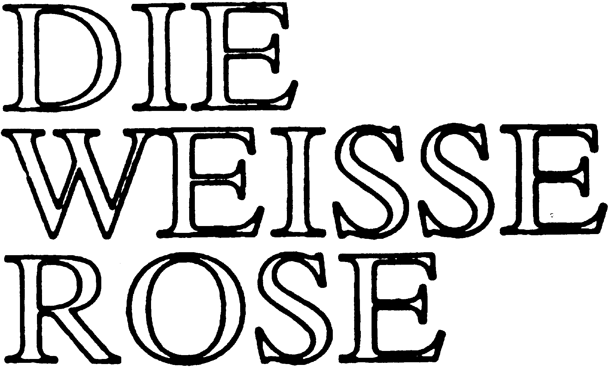 Weisse Rose Schriftzug
